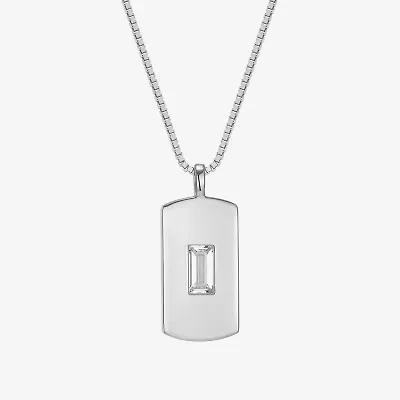 Mens 2 1/2 CT. T.W. Cubic Zirconia Sterling Silver 25 Inch Pendant Necklace