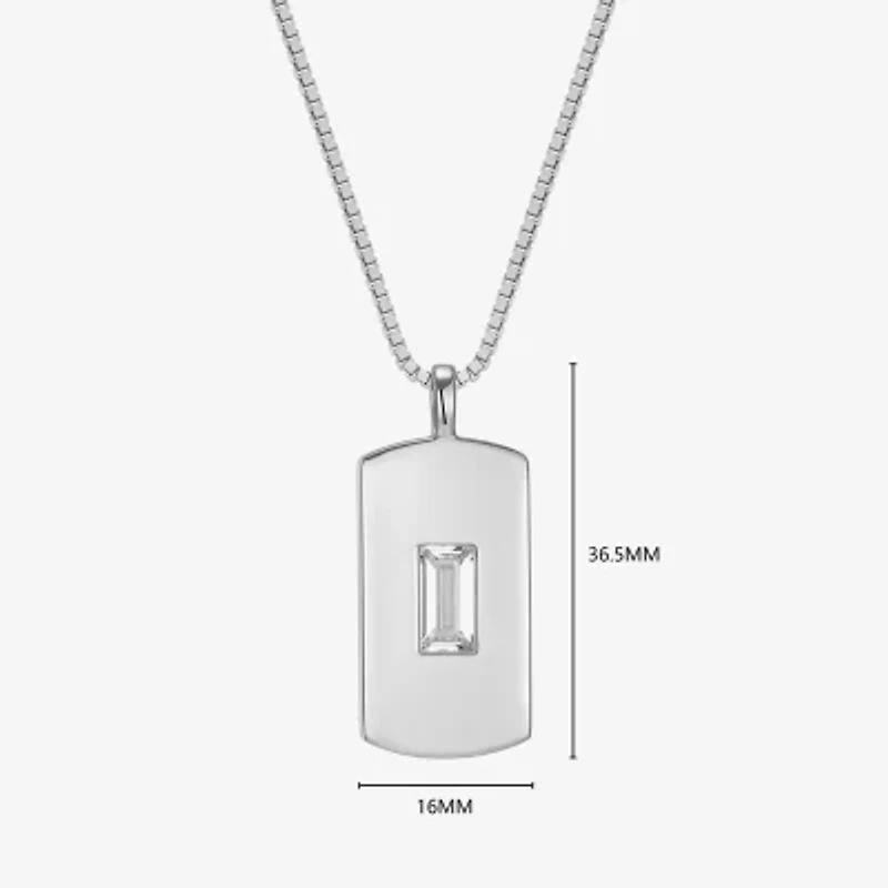 Mens 2 1/2 CT. T.W. Cubic Zirconia Sterling Silver 25 Inch Pendant Necklace