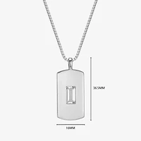 Mens 2 1/2 CT. T.W. Cubic Zirconia Sterling Silver 25 Inch Pendant Necklace