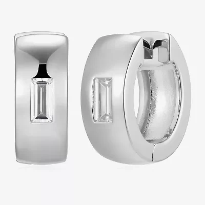 Mens 5/8 CT. T.W. Cubic Zirconia Sterling Silver 15.1mm Hoop Earrings