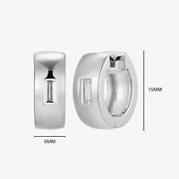 Mens 5/8 CT. T.W. Cubic Zirconia Sterling Silver 15.1mm Hoop Earrings
