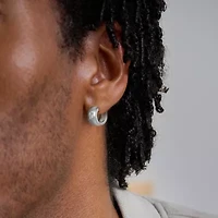Mens 5/8 CT. T.W. Cubic Zirconia Sterling Silver 15.1mm Hoop Earrings