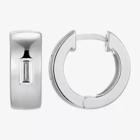 Mens 5/8 CT. T.W. Cubic Zirconia Sterling Silver 15.1mm Hoop Earrings