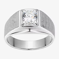 Mens 1 3/4 CT. T.W. Cubic Zirconia Sterling Silver Round Solitaire Fashion Ring