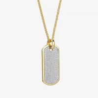Mens 3 3/4 CT. T.W. Cubic Zirconia 18K Gold Over Silver Round Inch Pendant Necklace