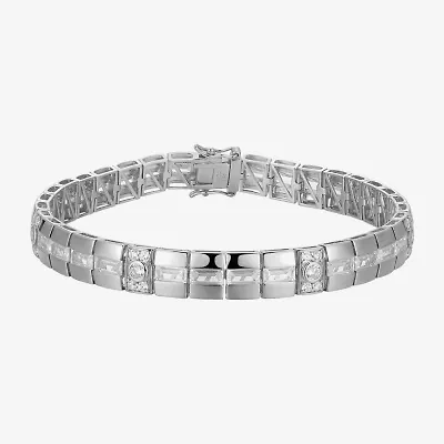 Mens Sterling Silver Solid Round 8 1/2 Inch Link Bracelet