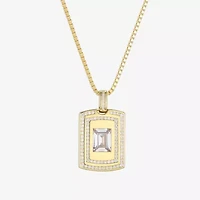 Mens 4 3/4 CT. T.W. Cubic Zirconia 18K Gold Over Silver Round 24 Inch Pendant Necklace