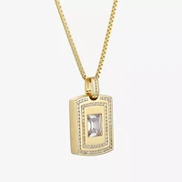 Mens 4 3/4 CT. T.W. Cubic Zirconia 18K Gold Over Silver Round 24 Inch Pendant Necklace