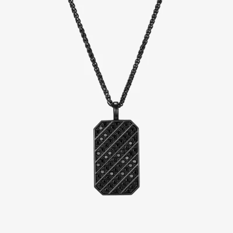 Mens 3 5/8 Ct. T.W. Cubic Zirconia Sterling Silver Round 22 Inch Pendant Necklace