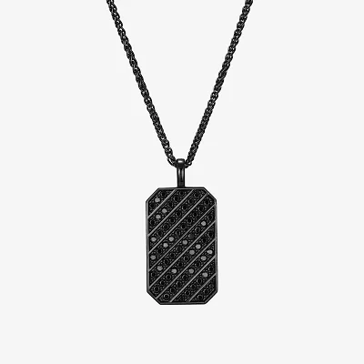 Mens 3 5/8 Ct. T.W. Cubic Zirconia Sterling Silver Round 22 Inch Pendant Necklace