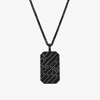 Mens 3 5/8 Ct. T.W. Cubic Zirconia Sterling Silver Round 22 Inch Pendant Necklace