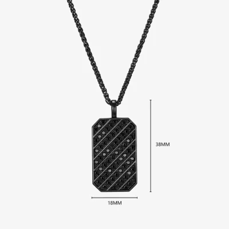 Mens 3 5/8 Ct. T.W. Cubic Zirconia Sterling Silver Round 22 Inch Pendant Necklace