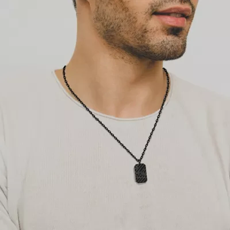 Mens 3 5/8 Ct. T.W. Cubic Zirconia Sterling Silver Round 22 Inch Pendant Necklace