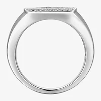 Mens 1 1/5 CT. T.W. Simulated Cubic Zirconia Sterling Silver Round Fashion Ring