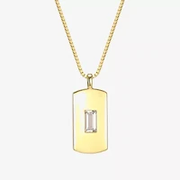 Mens 2 1/2 CT. T.W. Cubic Zirconia 18K Gold Over Silver 26 Inch Pendant Necklace