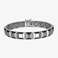 Mens Sterling Silver Solid Round 8 1/2 Inch Link Bracelet