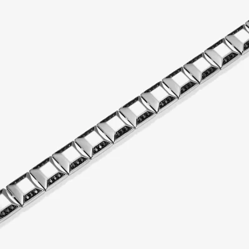 Mens Sterling Silver Solid Round 8 1/2 Inch Link Bracelet
