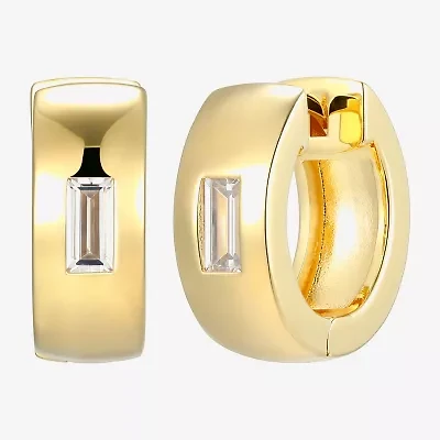 Mens 5/8 CT. T.W. Cubic Zirconia 18K Gold Over Silver 15.1mm Hoop Earrings