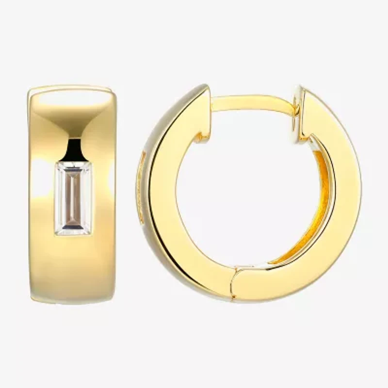 Mens 5/8 CT. T.W. Cubic Zirconia 18K Gold Over Silver 15.1mm Hoop Earrings