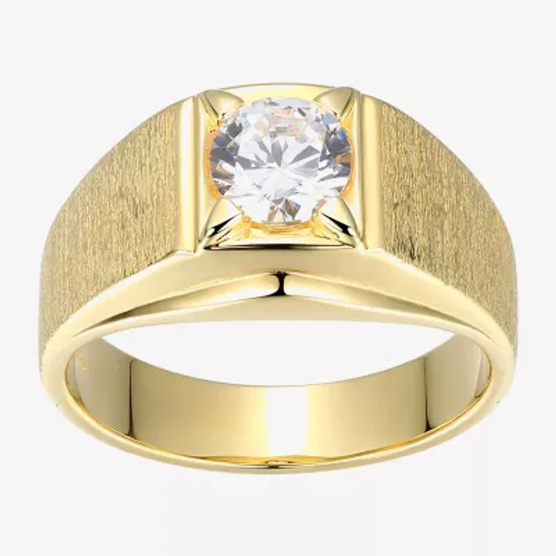 Mens 1 3/4 CT. T.W. Cubic Zirconia 18K Gold Over Silver Round Solitaire Fashion Ring