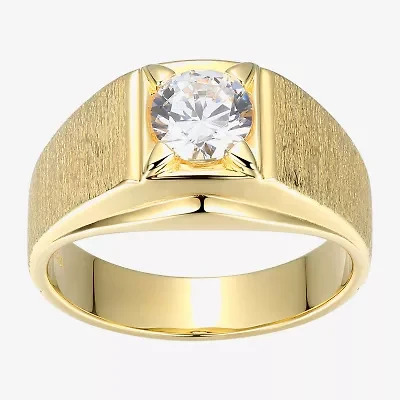 Mens 1 3/4 CT. T.W. Cubic Zirconia 18K Gold Over Silver Round Solitaire Fashion Ring