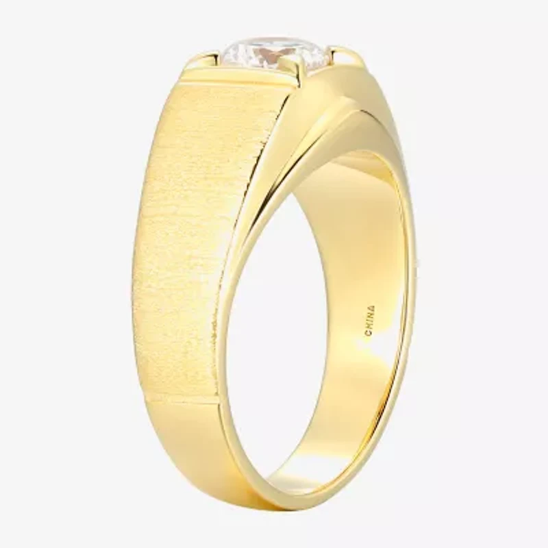 Mens 1 3/4 CT. T.W. Cubic Zirconia 18K Gold Over Silver Round Solitaire Fashion Ring
