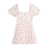 Rare Editions Big Kid Girls Short Sleeve Puffed A-Line Dress
