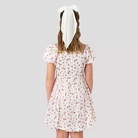 Rare Editions Big Kid Girls Short Sleeve Puffed A-Line Dress