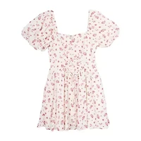 Rare Editions Big Kid Girls Short Sleeve Puffed A-Line Dress