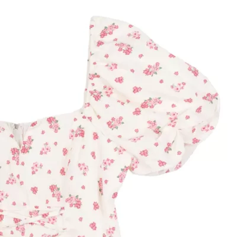 Rare Editions Big Kid Girls Short Sleeve Puffed A-Line Dress