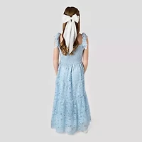 Rare Editions Big Kid Girls Short Sleeve Flutter Floral Maxi Dress