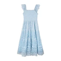 Rare Editions Big Kid Girls Short Sleeve Flutter Floral Maxi Dress