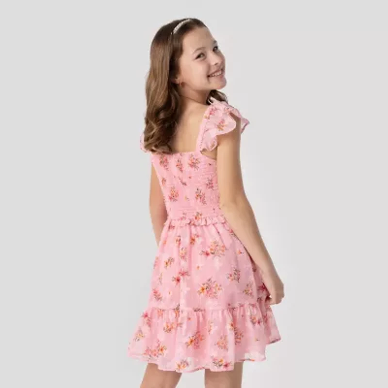 Rare Editions Big Kid Girls Short Sleeve Flutter A-Line Dress
