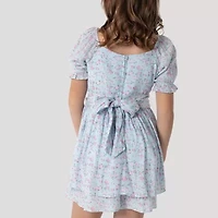 Rare Editions Big Kid Girls Short Sleeve Floral Romper