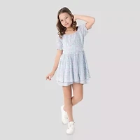 Rare Editions Big Kid Girls Short Sleeve Floral Romper