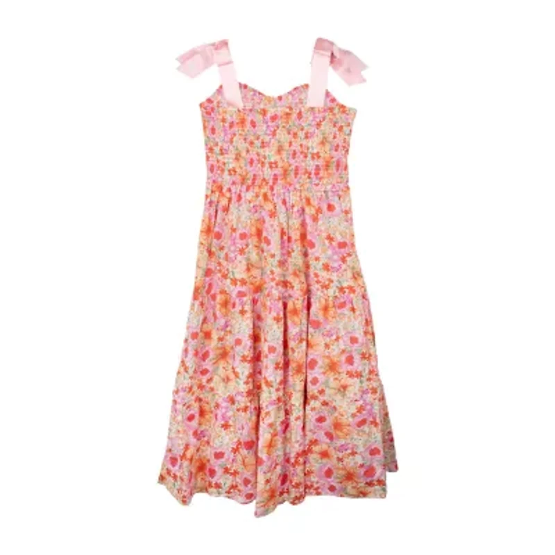 Rare Editions Big Kid Girls Sleeveless Floral Maxi Dress