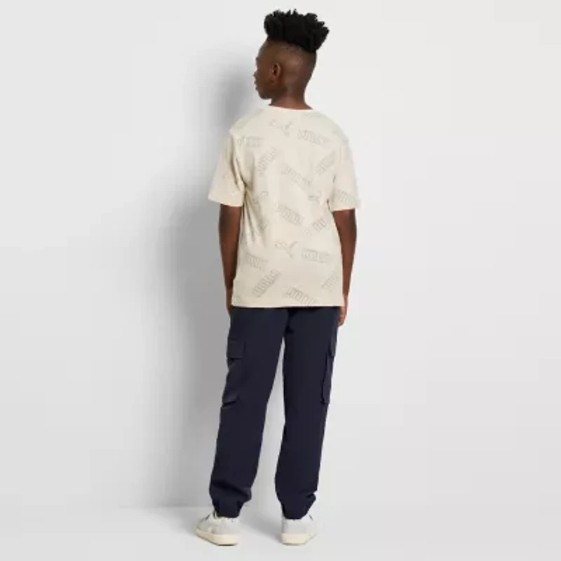 PUMA Big Kid Boys Crew Neck Short Sleeve Regular Fit Graphic T-Shirt