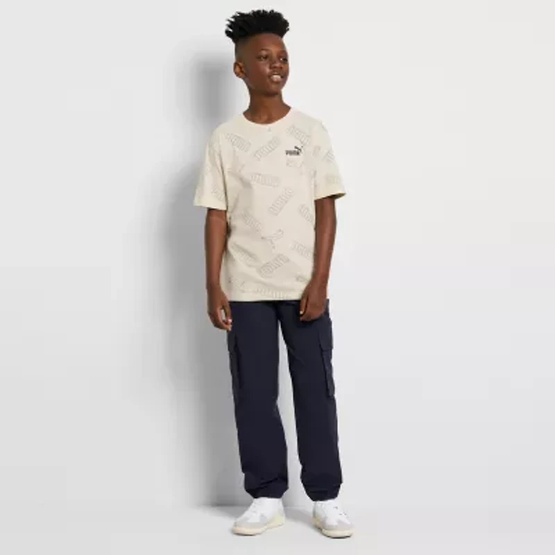 PUMA Big Kid Boys Crew Neck Short Sleeve Regular Fit Graphic T-Shirt