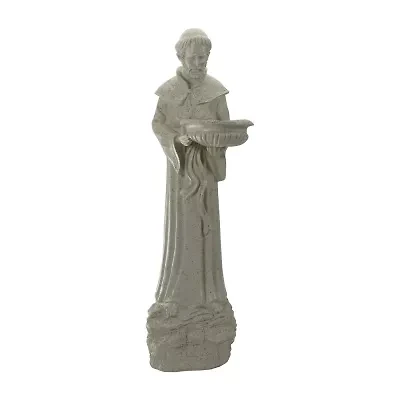 Northlight 23.5in Speckled Ivory St. Francis Of Assisi Religious Bird Feeder