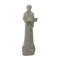 Northlight 23.5in Speckled Ivory St. Francis Of Assisi Religious Bird Feeder
