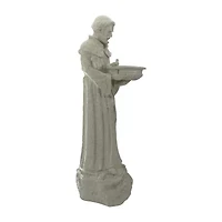 Northlight 23.5in Speckled Ivory St. Francis Of Assisi Religious Bird Feeder