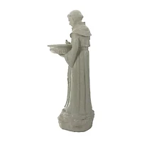 Northlight 23.5in Speckled Ivory St. Francis Of Assisi Religious Bird Feeder