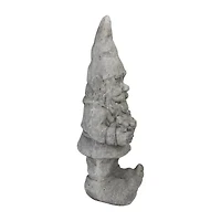 Northlight 18.5in Gray Gardener Gnome With Shovel And Flower Yard Art