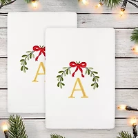 Linum Home Textiles Mistletoe Monogram 2-pc. Hand Towel