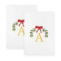 Linum Home Textiles Mistletoe Monogram 2-pc. Hand Towel