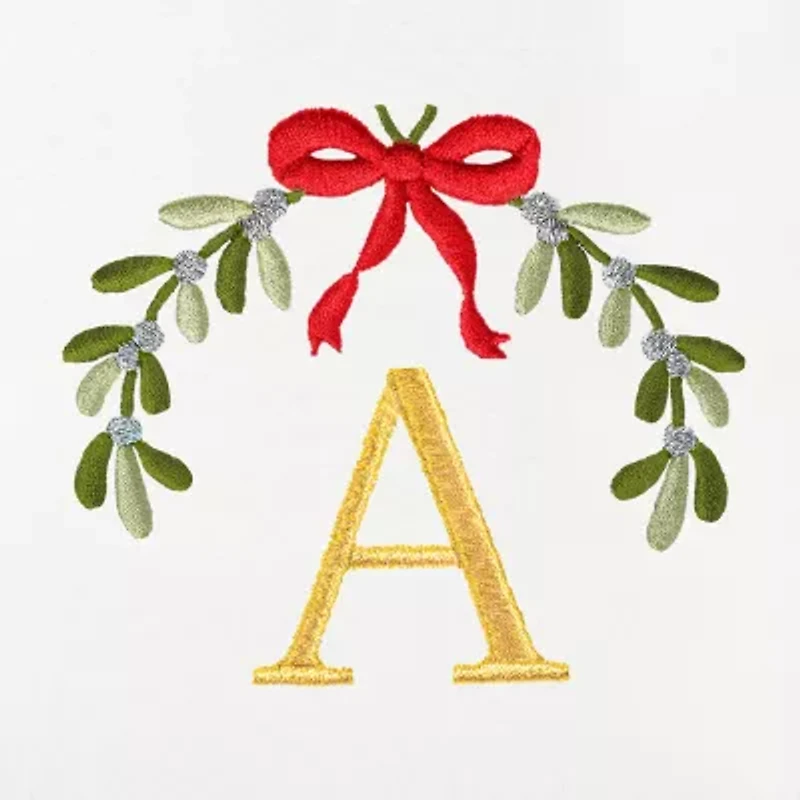 Linum Home Textiles Mistletoe Monogram 2-pc. Hand Towel