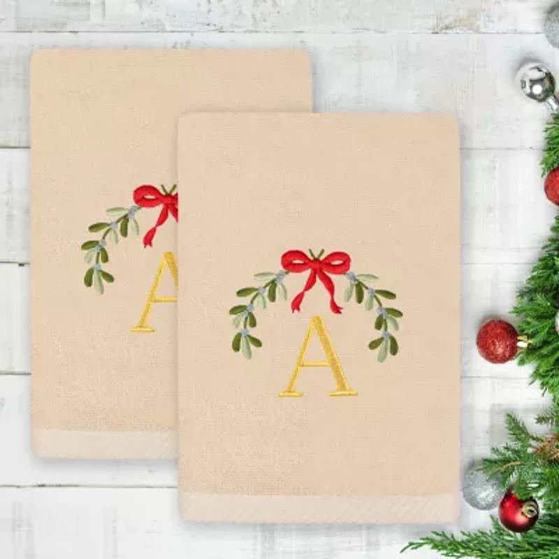 Linum Home Textiles Mistletoe Monogram A 2-pc. Hand Towel