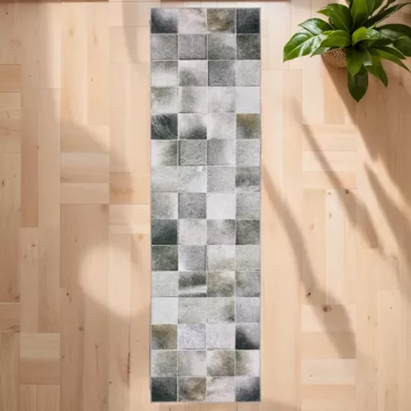 Covington Home Marcel Faux Hide Blocks 24"X96" Indoor Rectangular Runner