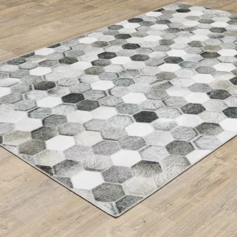 Covington Home Marcel Faux Hide Mosaic Indoor Rectangular Area Rug