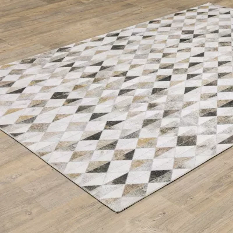 Covington Home Marcel Faux Hide Diamonds Indoor Rectangular Area Rug